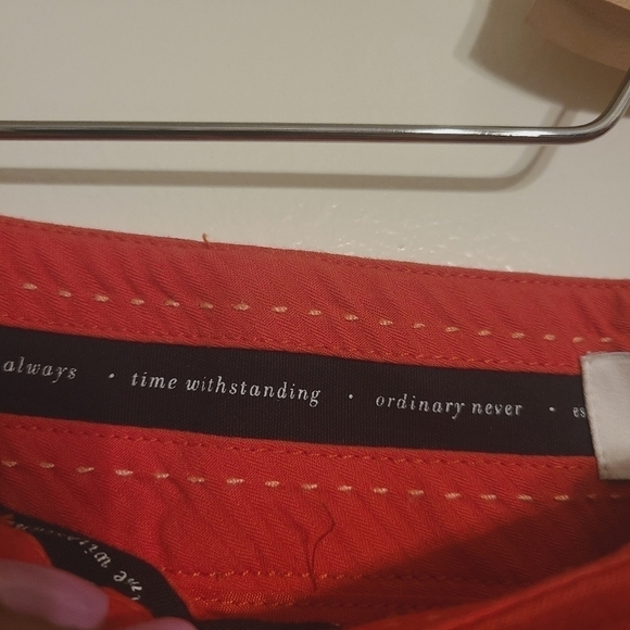 Anthropologie | Women's Red Essential Slim Pants With Side Buttons (US Size 4) - Picture 8 of 16